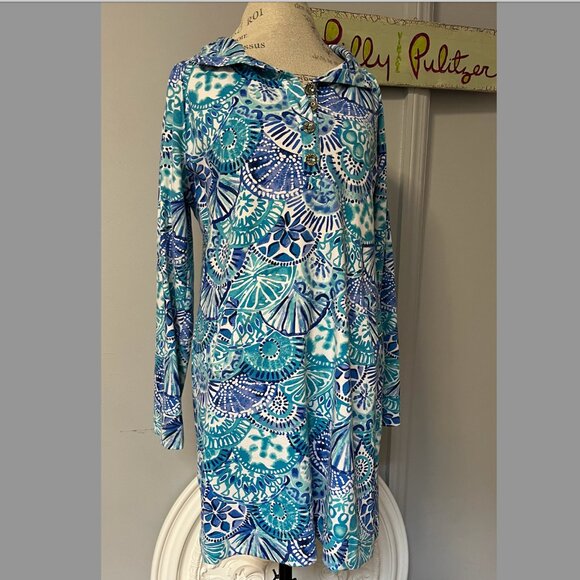 Lilly Pulitzer UPF 50+ Captain Popover TURQUOISE OASIS Dress - Picture 8 of 8